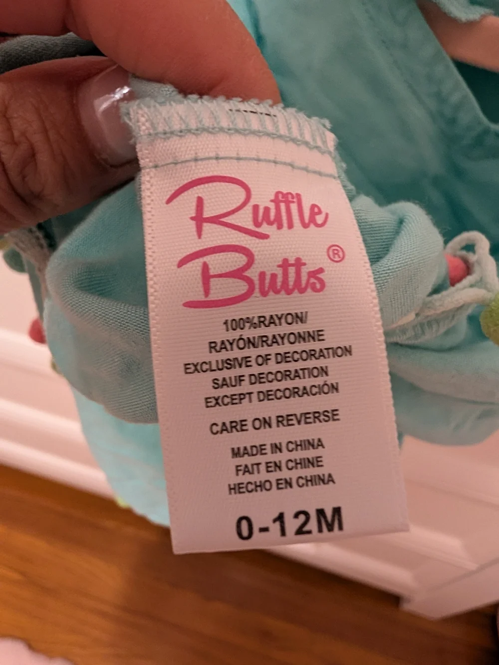 Ruffle Butts Baby Girls Aqua Pom Pom Cover Up 0-12 Months